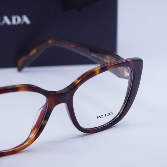 Prada PRB04V 22A1O1 Cat Eye Eyeglasses - Poppy Havana Bordeaux 51mm - Picture 9 of 10